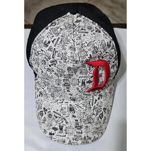 DISNEYLAND PARKS Hat Black White Snapback Cap Embroidered Adjustable